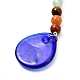 Natural Mixed stone with Evil Eye Lampwork Pendant PALLOY-JF00999-01-5