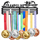 Espositore da parete con porta medaglie in ferro a tema sportivo ODIS-WH0021-462-1