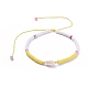 Handmade Polymer Clay Heishi Beads Braided Beaded Necklaces NJEW-JN02724-2