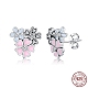 Rhodium Plated 925 Sterling Silver Stud Earrings STER-BB72161-1
