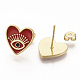 Brass Enamel Stud Earrings EJEW-S208-052A-1