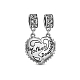 TINYSAND 925 Sterling Silver Mother Daughter Heart European Dangle Charms TS-P-148-1