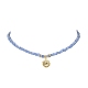 Collier pendentif en alliage avec chaînes de perles de graines de verre NJEW-JN04381-5
