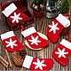 GORGECRAFT 20Pcs Mini Christmas Stockings Red Knitting Socks Cutlery Bags Non-woven Fabric Tableware Holder Candy Pouch Spoon Fork Silverware Protection Bag Cover for Xmas Decor Table Dinner Ornament AJEW-WH0329-96-4
