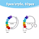 DICOSMETIC 10Pcs 2 Styles Rainbow Rotating Open Cuff Rings Adjustable Personalized Wrap Ring Rotatable Bead Rings Fidget Ring for Anxiety Rainbow Spinner Beads Ring RJEW-DC0001-15-2