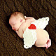 Mignon de conception d'aile d'ange crochet fait main costume de bébé accessoires de photographie AJEW-R030-13-1