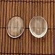 25x18mm Oval Dome Clear Glass Cover & Antique Bronze Iron Hair Bobby Pin Setting Base Sets DIY Hair Jewelry DIY-X0072-5