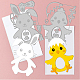 GLOBLELAND 3Pcs Happy Easter Chicks Cutting Dies Metal Easter Bunny Die Cuts Embossing Stencils Template for Paper Card Making Decoration DIY Scrapbooking Album Craft Decor DIY-WH0309-745-3