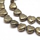 Heart Natural Pyrite Beads Strands G-I125-114-3
