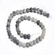 Frosted Round Natural Green Rutilated Quartz Beads Strands G-E309-8mm-01-2