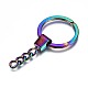 Rainbow Color Alloy Split Key Rings PALLOY-S180-229-NR-2
