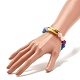 Acrylic Round Beaded Stretch Bracelet with Curved Tube for Women BJEW-JB07565-3