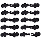 Benecreat 20 paires de boutons de nœuds de grenouilles chinoises faits à la main, Bouton de polyester, noir, 20.5x65x4~7.5mm