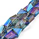 Hebras de cuentas de vidrio transparentes electrochapadas con arcoíris completo EGLA-G037-06A-FR01-1
