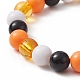 Bracelet extensible en perles rondes en acrylique BJEW-JB09921-4