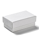 厚紙のジュエリーセットボックス  内部のスポンジ  長方形  ホワイト  8.1x5.05x3.2cm CBOX-C016-03D-02-1
