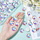 FINGERINSPIRE 70 Pcs 25mm Large Flat Back Round Acrylic Rhinestone Gems with Container Clear AB Color Circle Crystals Bling Jewels Acrylic Jewels Embelishments for Costume Making Cosplay Crafts OACR-FG0001-03-3