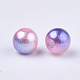 Rainbow ABS Plastic Imitation Pearl Beads OACR-Q174-10mm-13-2