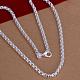 Popular Silver Color Plated Brass Box Chain Necklaces For Men NJEW-BB12691-2
