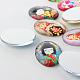 Kawaii poupées fille thème ornements décorations verre cabochons ovales à dos plat X-GGLA-A003-30x40-FF-3