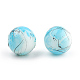 Chapelets de perles en verre peint brossé & cuisant GLAA-S176-16mm-02-1