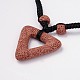 (Jewelry Parties Factory Sale)Triangle Lava Rock Pendants Necklaces NJEW-D205-01-2