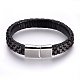 Braided Leather Cord Bracelets BJEW-F349-03P-03-3