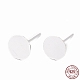 925 Sterling Silver Round Flat Pad Stud Earring Findings STER-T002-201S-1