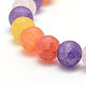 Frosted Synthetic Crackle Quartz Round Beads Strands G-L155-8mm-04-2