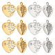 DICOSMETIC 12Pcs 2 Colors Heart Tree of Life Charms Pendant Stainless Steel Charms Tiny Dangle Charms with Crystal Rhinestone 1.5mm Thick Golden Heart Charm for DIY Jewelry Making STAS-DC0008-54-1