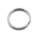 Original Color 304 Stainless Steel Split Key Ring Clasps for Keychain Making STAS-E083-18P-1