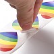 ハートロールステッカー  粘着紙ギフトタグステッカー  パーティーのために  装飾的なプレゼント  カラフル  虹の模様  38x38x0.1mm  500PCS /ロールについて DIY-B045-05C-4