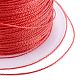 ポリエステル編組メタリック糸  DIYの編みこみのブレスレット作りと刺繡のために  クリムゾン  0.4mm  6プライ  約54.68ヤード（50m）/ロール OCOR-I007-B-10-3