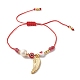 Heart and Evil Eye Acrylic Braided Bead Bracelet for Teen Girl Women BJEW-JB06997-02-4