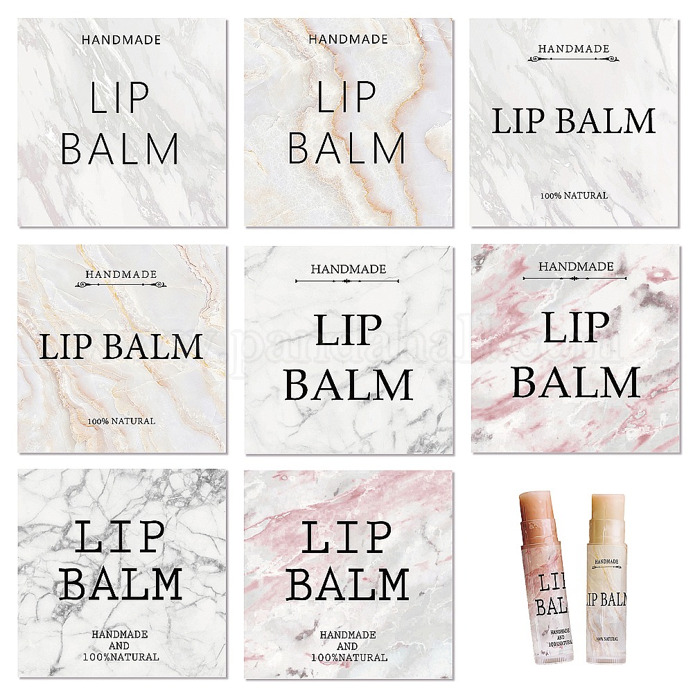 Wholesale CRASPIRE 80PCS Labels for Lip Balm Tubes Marbling Theme