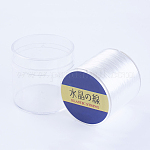 Cordino di cristallo elastico piatto giapponese, filo per perline elastico, per realizzare bracciali elastici, bianco, 0.8mm, 300iarde/rotolo, 900 piede / rotolo