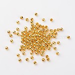 Perlas de espaciador de hierro, redondo, dorado, 4mm, agujero: 1.5 mm