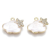 Brass Micro Pave Cubic Clear Zirconia Charms KK-N232-134-NF