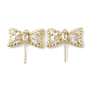 Серьги-гвоздики из латуни с прозрачным фианитом KK-G491-56G