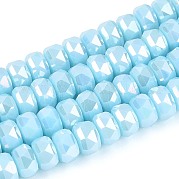 Гальванические непрозрачные стеклянные бусины EGLA-N022-05B-A02