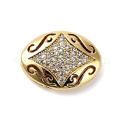 Латунные микро проложить кубического циркония бусы KK-L229-025G
