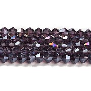 Прозрачные стеклянные бусины гальваническим пряди EGLA-A039-T3mm-B04