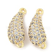Brass Micro Pave Clear Cubic Zirconia Connector Charms KK-L211-004G