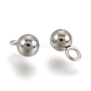 201 Stainless Steel 3D Ball Round Charms Pendants STAS-Q171-05