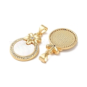 Латунные микропаве прозрачные подвески с фианитом KK-B083-16G-03