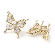 Серьги-гвоздики в форме бабочки из латуни EJEW-M245-07G