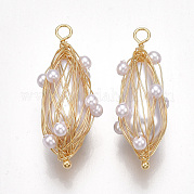 Colgantes de perlas de imitación de plástico abs KK-T038-443G