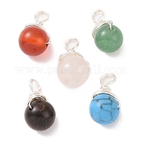 Natural Quartz Crystal Charms, with Top Golden Plated Iron Loops, Star Cut  Round Beads, 12x10x10mm, Hole: 1.8mm