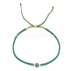 Boule de riz miyuki japonaise, bracelet perlé fait à la main avec boule de riz en obsidienne bohème réglable, bracelets argentés