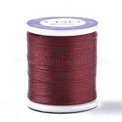 Fili per perline rivestiti in nylon 66 per perline, rosso scuro, 0.1mm, circa 54.68 iarde (50 m)/rotolo